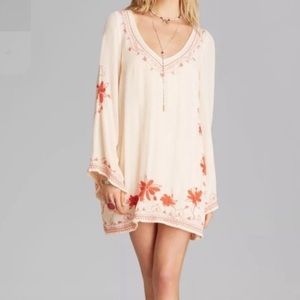 Free People Skyfall Embroidered Dress in Tea Combo size Small